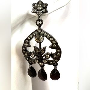 Joan Rivers Chandelier black dangle earrings